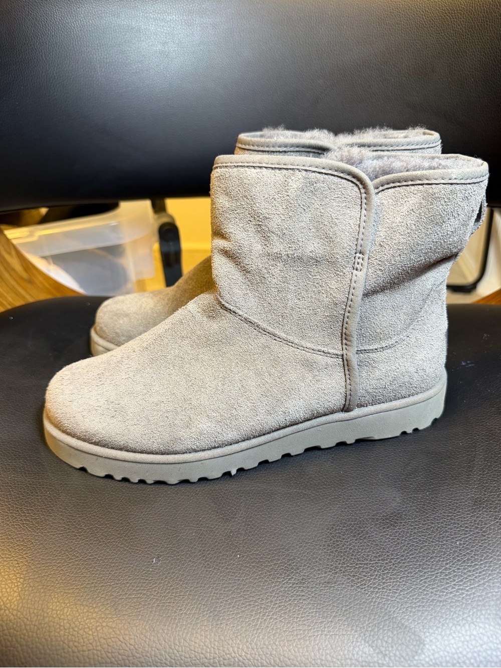 UGG Cory II Slim Genuine Shearling Lined Boot in charcoal gray Size 6